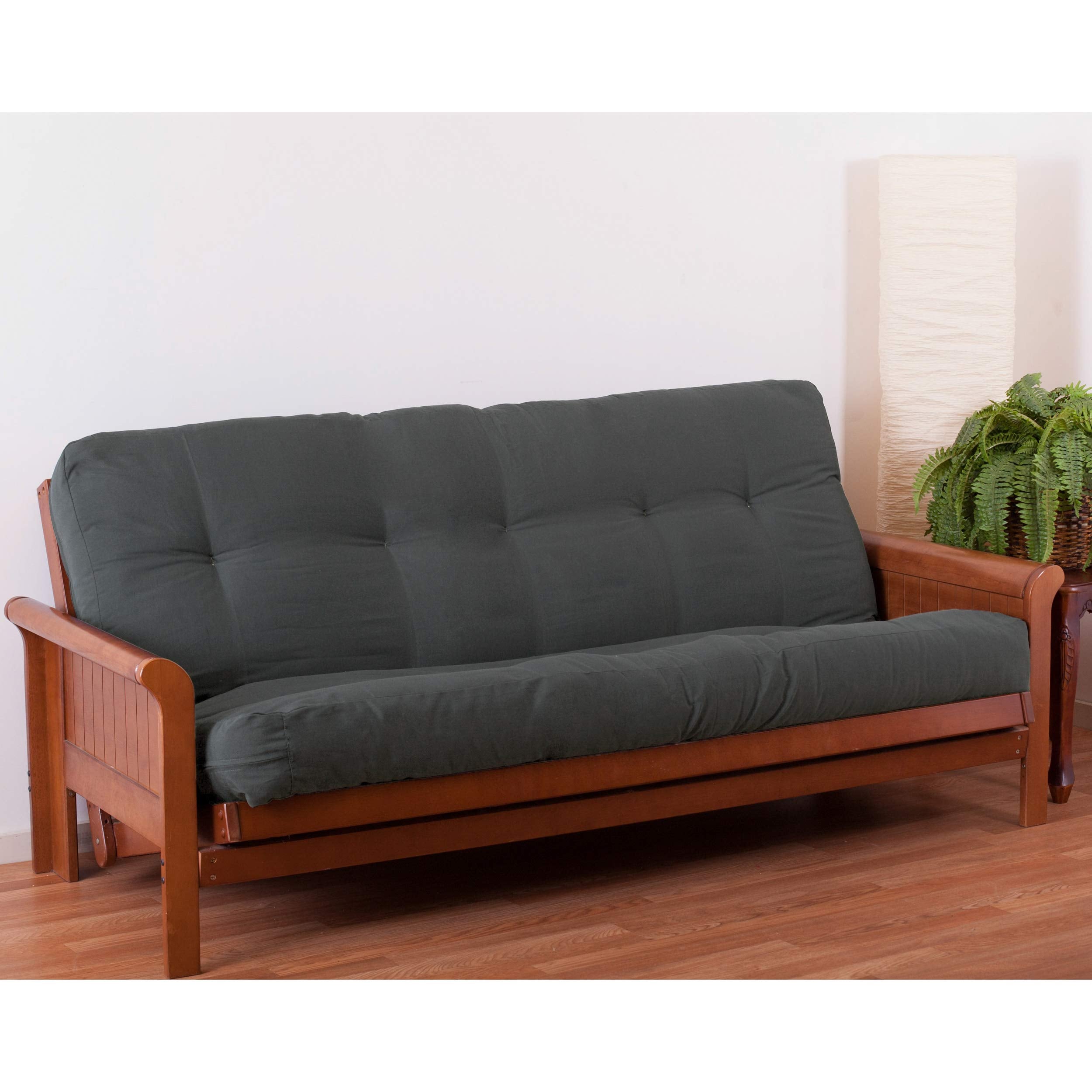 Blazing Needles Renewal 7' Twill Futon Mattress, Queen, Steel Grey